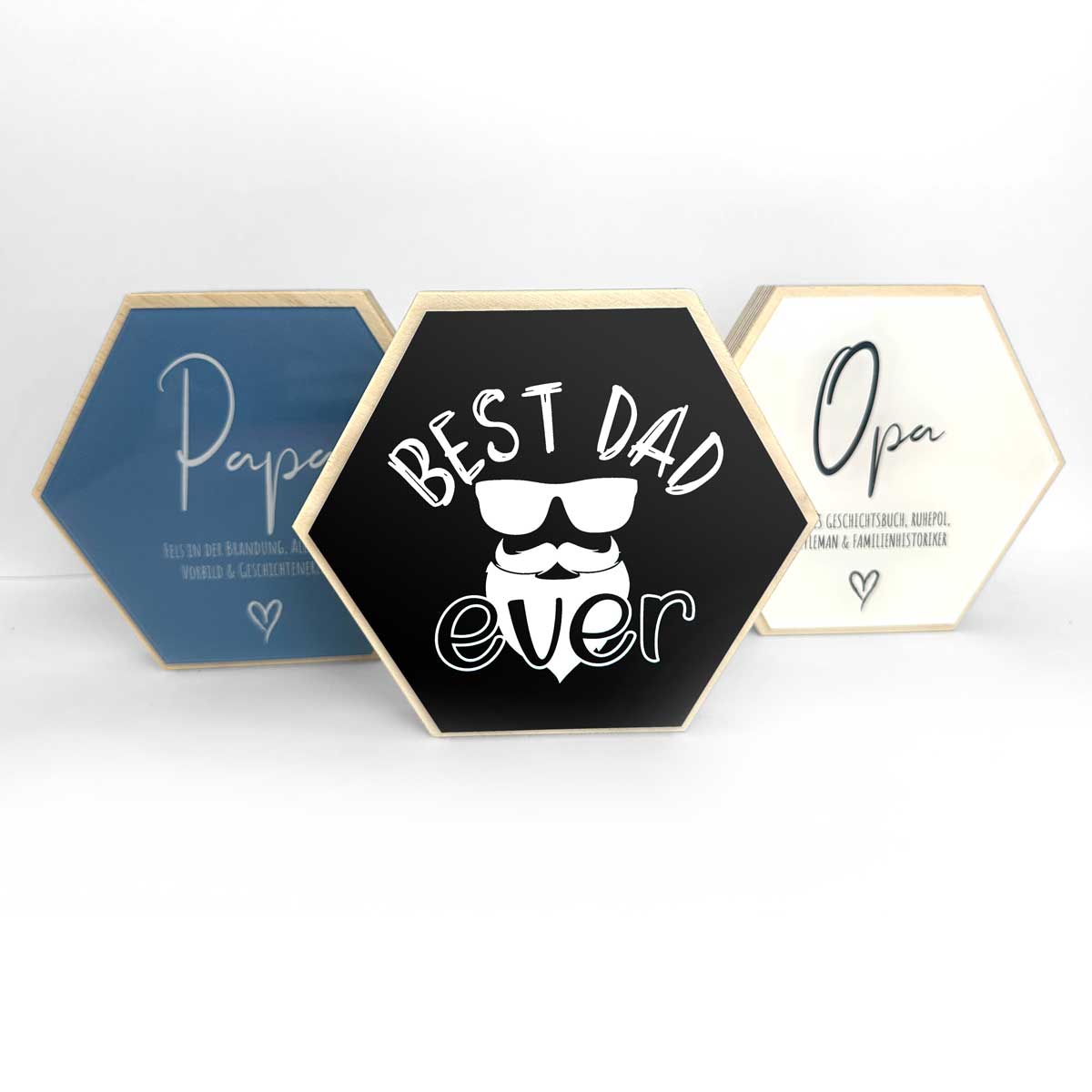 Hexagon Aufsteller Best dad ever