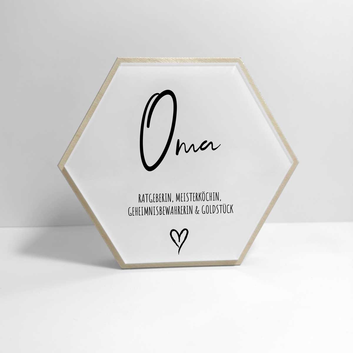 Hexagon Aufsteller Oma