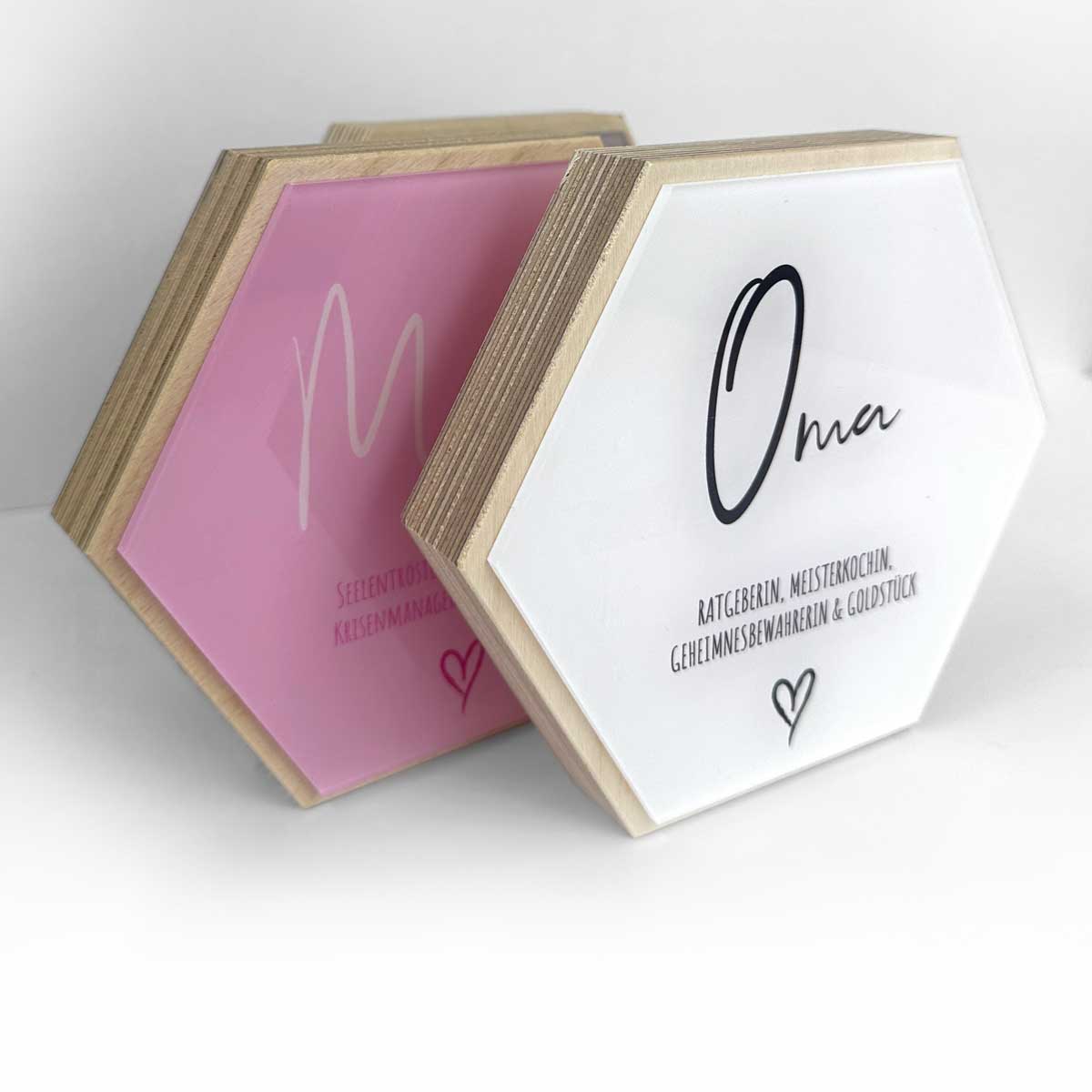 Hexagon Aufsteller Oma
