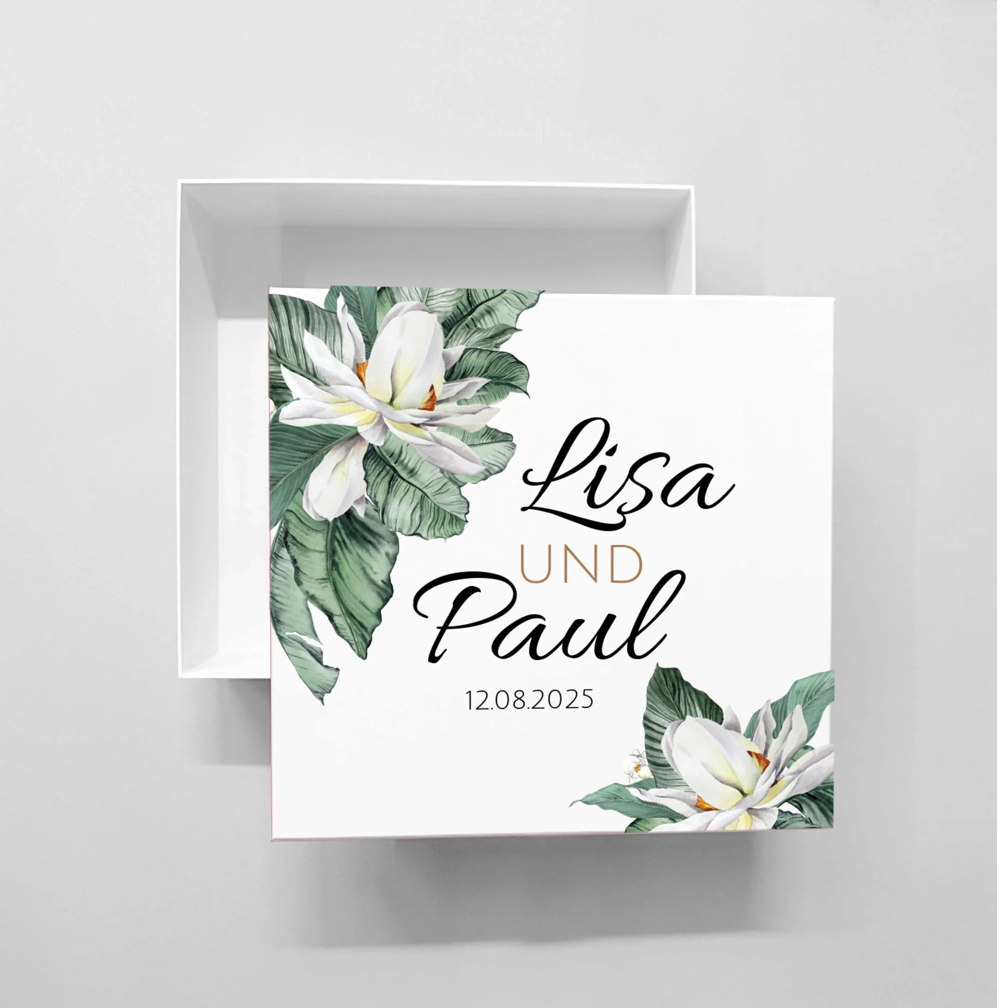 Erinnerungsbox zur Hochzeit Magnolien