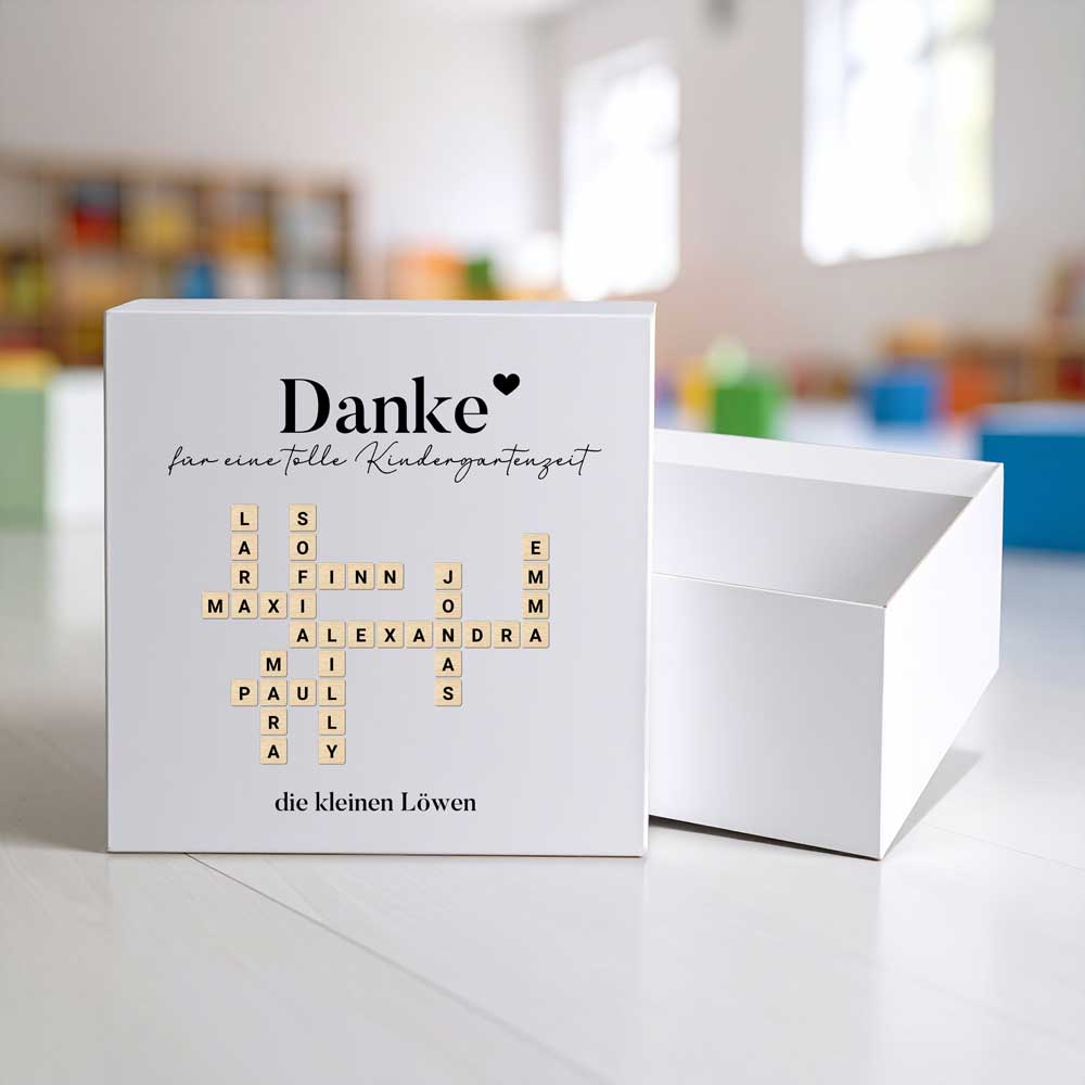 Erinnerungsbox zum Abschied vom Kindergarten Scrabble