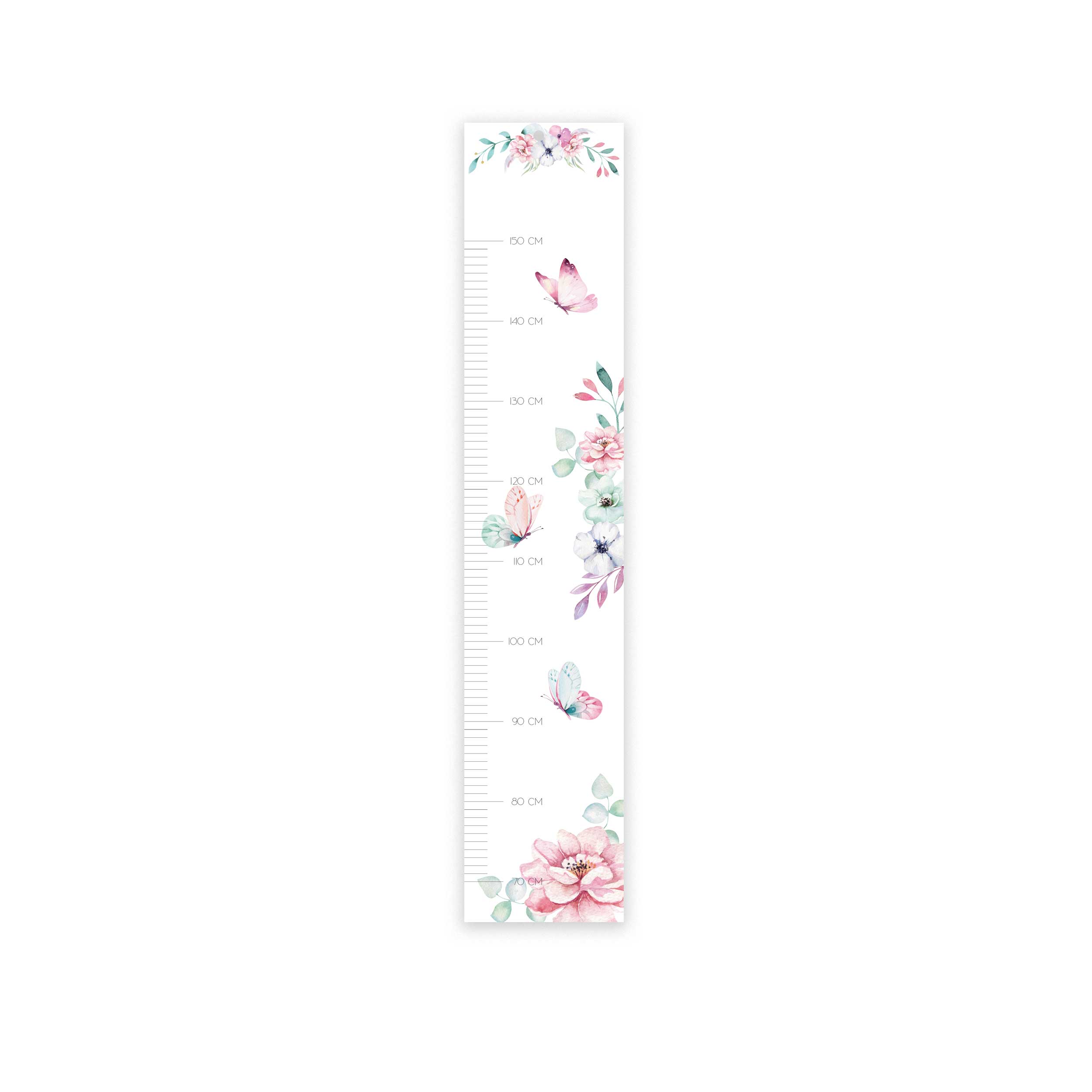 Kinder-Messlatte aus Acryl Motiv "Blumen pastell"