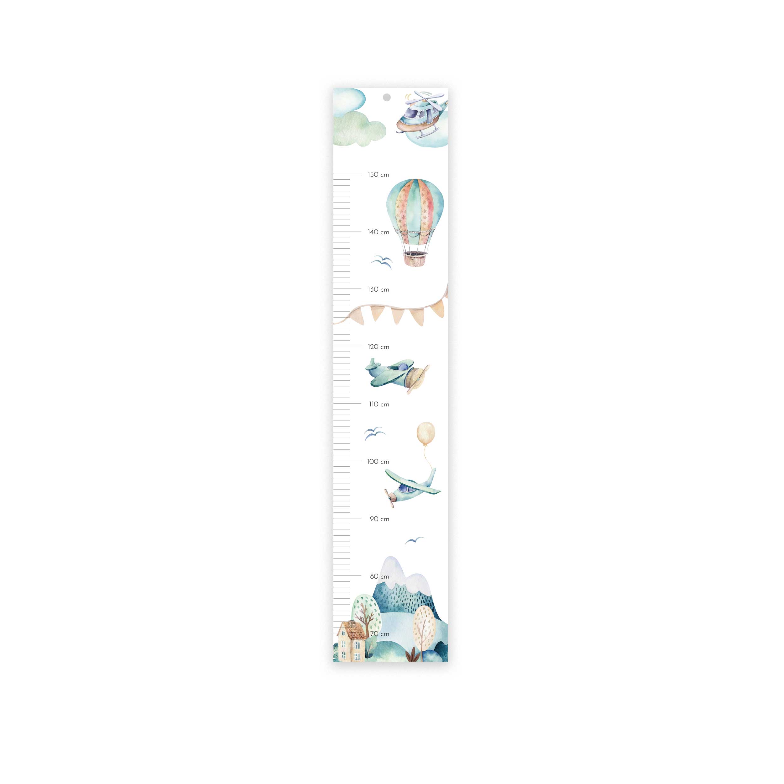 Kinder-Messlatte aus Acryl Motiv "Flugzeuge"